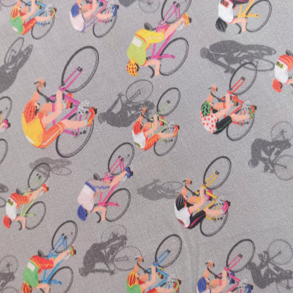 Popeline coton  cyclistes
