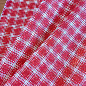 Toile paillette imperméable à carreaux rouges