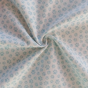 Popeline coton patte d’ours bleu vert d’eau