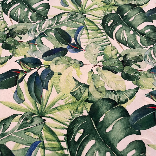 Tissu maillot de bain, plante verte