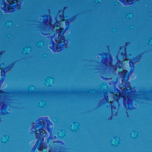 Tissu Jersey licorne bleue