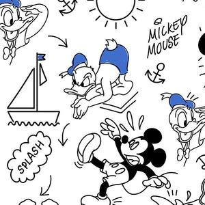 Très beau tissu Disney Mickey et Donald à la plage
