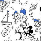 Très beau tissu Disney Mickey et Donald à la plage