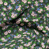 Coton vert avec fleurs blanches