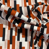 Coton motif  rectangle marron