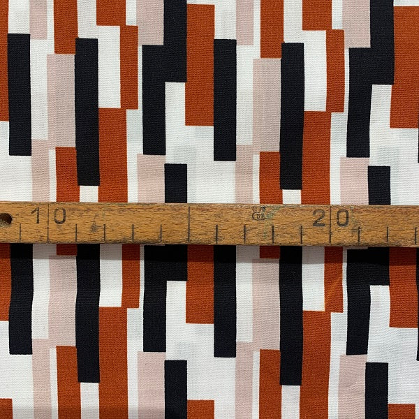 Coton motif  rectangle marron
