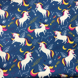 Tissu plastifié bleu licorne