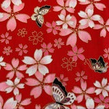 Tissu japonais belles fleurs rose