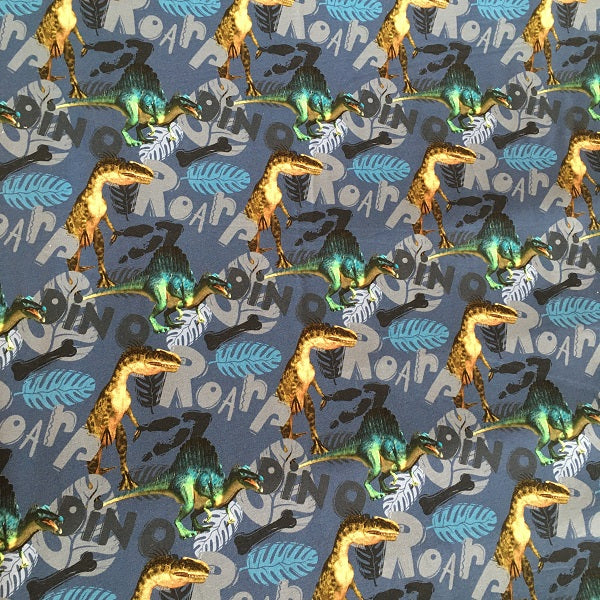 Tissu jersey motif dinosaure