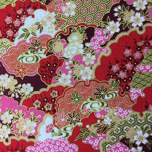 Tissu japonais arc de cercle rose
