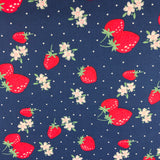 Tissu coton motif fraises