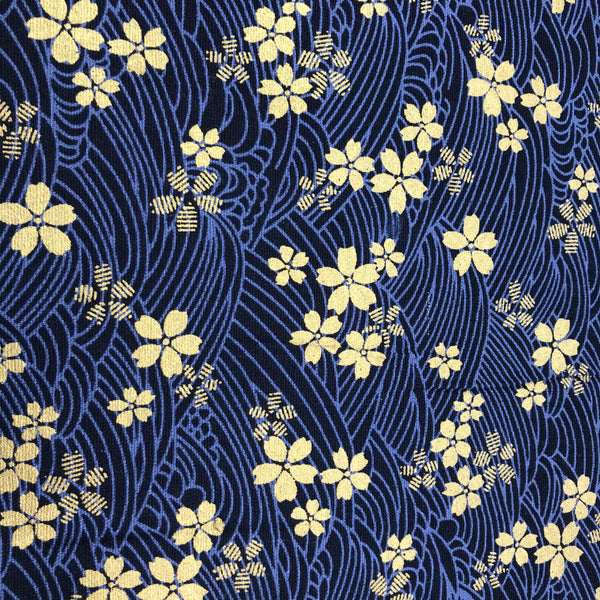 tissu japonais bleu