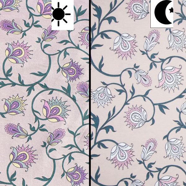 Tissu jersey rose fleurs sunchange