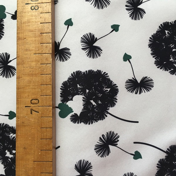 Tissu softchell fleur noir et blanc