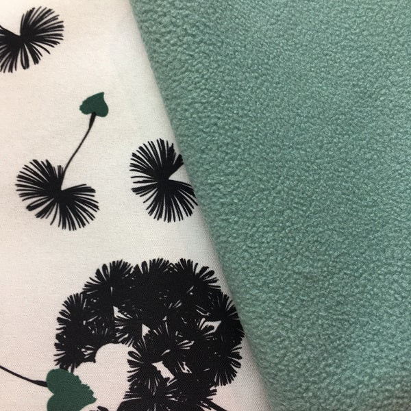 Tissu softchell fleur noir et blanc