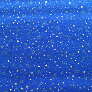Tissu coton stoffabrics bleu étoilé