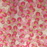 tissu fleur rose en or