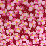 Tissu japonais fleurs rose et rouge